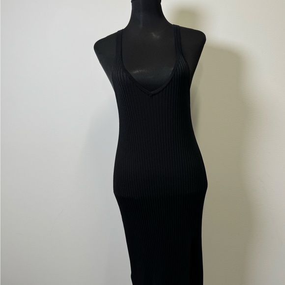 BCBGMaxAzria Black Ribbed Knit Dress Size M - Picture 9 of 10